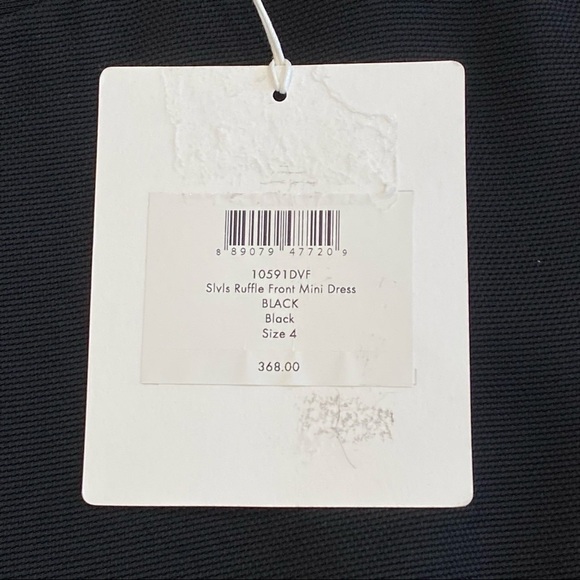 NWT Diane von Furstenberg Black Ruffle-Front Sleeveless Mini Shift Dress… - Picture 9 of 11